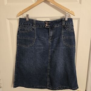 Cato Blue Denim Skirt Size 14 With Pockets